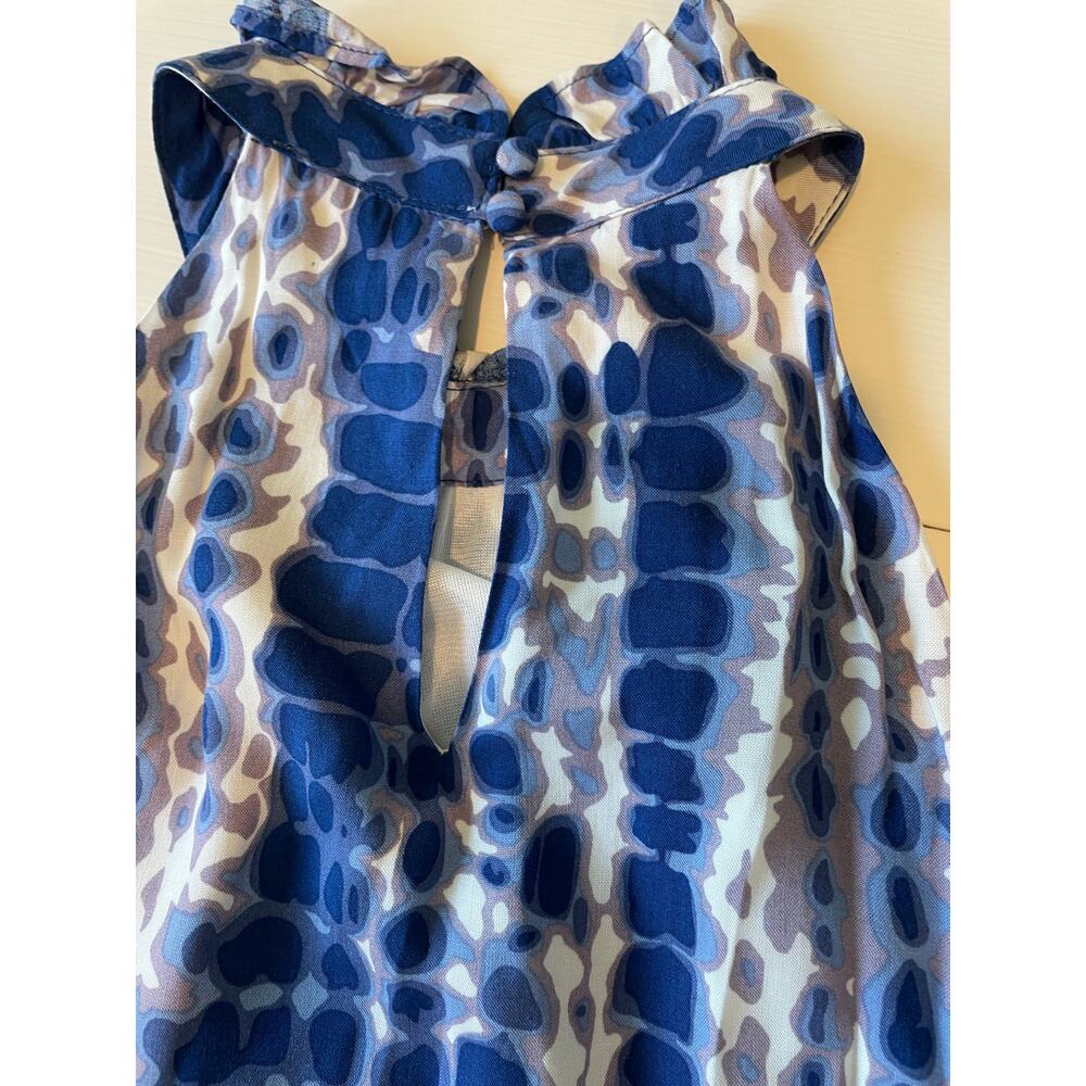 THML Halter Dress Ruffle Neck Tiered Lined Sz XS Tie Dye Print Beachy Coastal - Picture 7 of 11